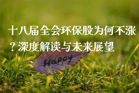 十八届全会环保股为何不涨？深度解读与未来展望_https://cj007.lansai.wang_全球市场_第1张