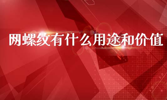 网螺纹有什么用途和价值_https://cj007.lansai.wang_财经新闻_第1张
