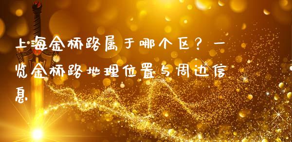 上海金桥路属于哪个区？一览金桥路地理位置与周边信息_https://cj007.lansai.wang_金融监管_第1张