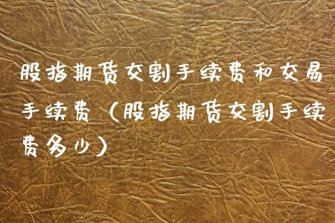 股指期货交割手续费和交易手续费（股指期货交割手续费多少）_https://cj007.lansai.wang_外汇交易_第1张