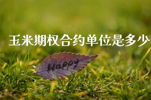 玉米期权合约单位是多少_https://cj007.lansai.wang_金融监管_第1张