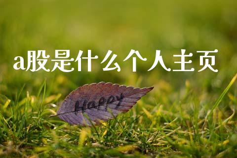 a股是什么个人主页_https://cj007.lansai.wang_财经新闻_第1张