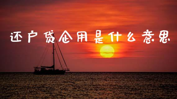 还户贷企用是什么意思_https://cj007.lansai.wang_全球市场_第1张
