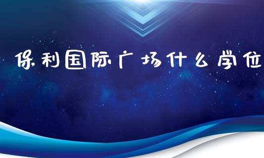 保利国际广场什么学位_https://cj007.lansai.wang_债券资讯_第1张