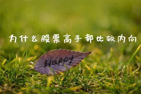为什么股票高手都比较内向_https://cj007.lansai.wang_财经新闻_第1张