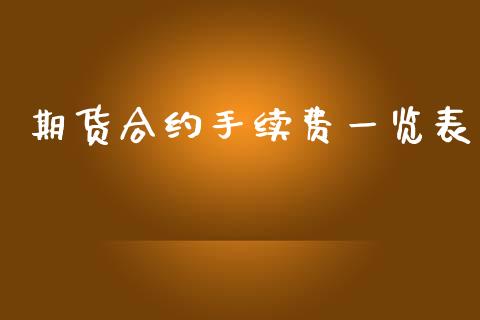 期货合约手续费一览表_https://cj007.lansai.wang_期货开户_第1张