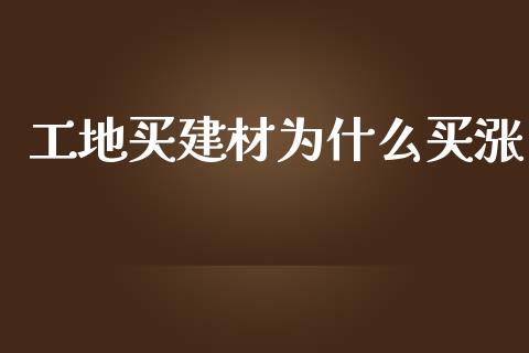 工地买建材为什么买涨_https://cj007.lansai.wang_外汇交易_第1张
