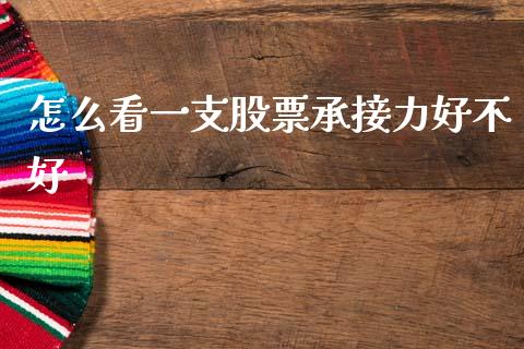 怎么看一支股票承接力好不好_https://cj007.lansai.wang_金融监管_第1张