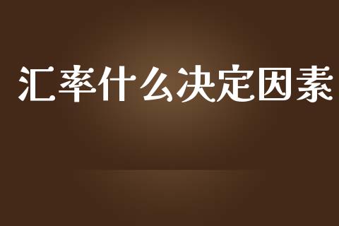 汇率什么决定因素_https://cj007.lansai.wang_财经新闻_第1张