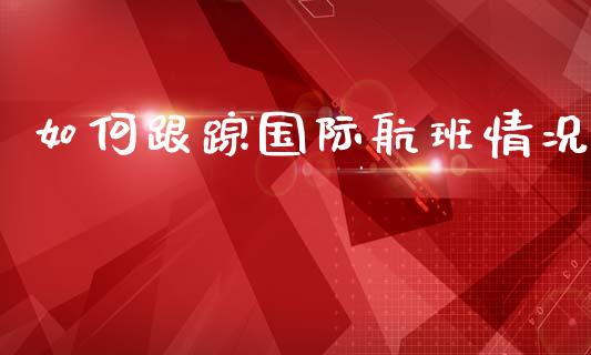 如何跟踪国际航班情况_https://cj007.lansai.wang_外汇交易_第1张
