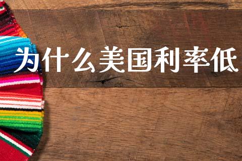 为什么美国利率低_https://cj007.lansai.wang_债券资讯_第1张