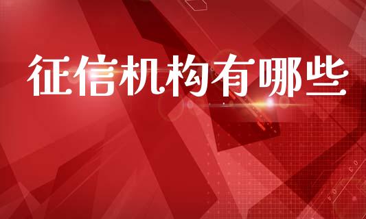 征信机构有哪些_https://cj007.lansai.wang_财经新闻_第1张