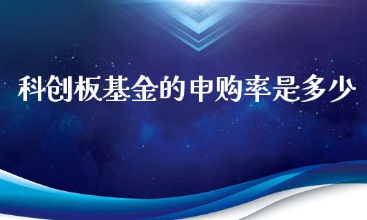 科创板基金的申购率是多少_https://cj007.lansai.wang_债券资讯_第1张