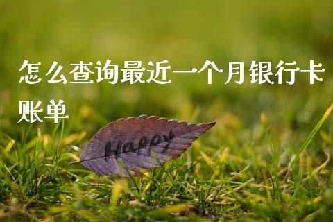 怎么查询最近一个月银行卡账单_https://cj007.lansai.wang_外汇交易_第1张