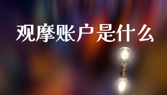 观摩账户是什么_https://cj007.lansai.wang_债券资讯_第1张