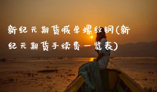 新纪元期货喊单螺纹钢(新纪元期货手续费一览表)_https://cj007.lansai.wang_财经新闻_第1张