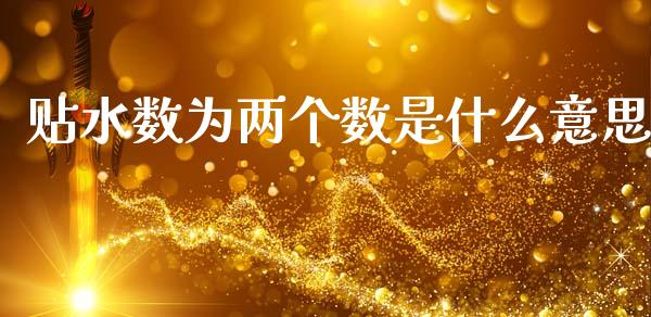 贴水数为两个数是什么意思_https://cj007.lansai.wang_全球市场_第1张
