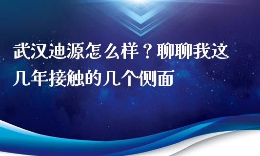 武汉迪源怎么样？聊聊我这几年接触的几个侧面_https://cj007.lansai.wang_财经新闻_第1张