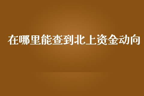 在哪里能查到北上资金动向_https://cj007.lansai.wang_外汇交易_第1张