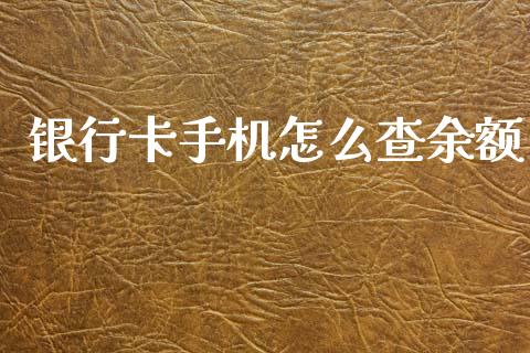 银行卡手机怎么查余额_https://cj007.lansai.wang_外汇交易_第1张