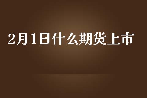 2月1日什么期货上市_https://cj007.lansai.wang_外汇交易_第1张