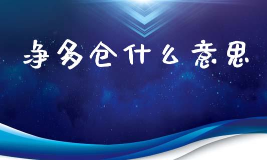 净多仓什么意思_https://cj007.lansai.wang_金融监管_第1张