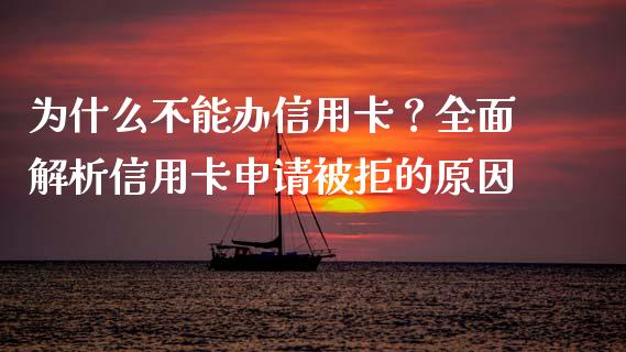 为什么不能办信用卡？全面解析信用卡申请被拒的原因_https://cj007.lansai.wang_全球市场_第1张