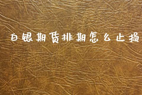 白银期货排期怎么止损_https://cj007.lansai.wang_财经新闻_第1张