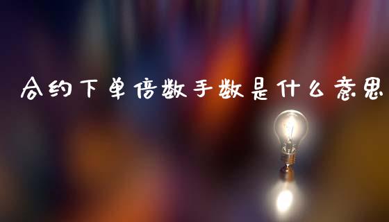 合约下单倍数手数是什么意思_https://cj007.lansai.wang_债券资讯_第1张