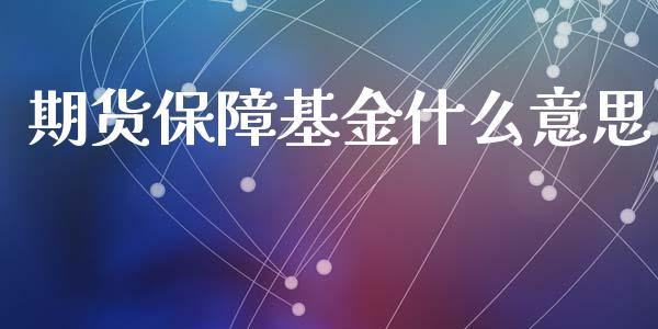 期货保障基金什么意思_https://cj007.lansai.wang_全球市场_第1张