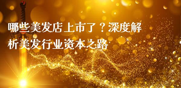 哪些美发店上市了？深度解析美发行业资本之路_https://cj007.lansai.wang_财经新闻_第1张