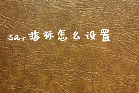 sar指标怎么设置_https://cj007.lansai.wang_全球市场_第1张