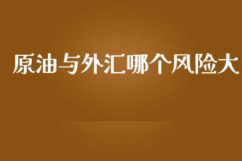 原油与外汇哪个风险大_https://cj007.lansai.wang_金融监管_第1张