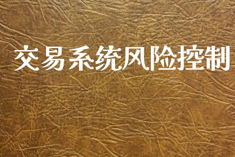 交易系统风险控制_全球市场_第1张_期货开户_金融监管_外汇交易_债券资讯_全球市场_财经新闻 交易系统风险控制_https://cj007.lansai.wang_全球市场_第1张