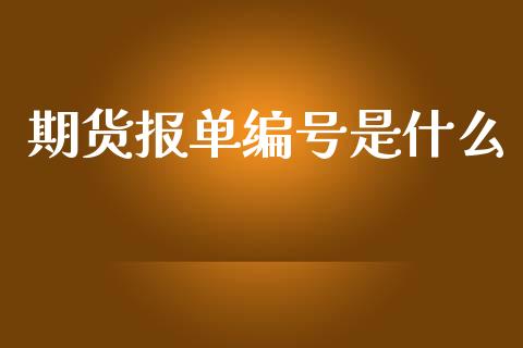 期货报单编号是什么_https://cj007.lansai.wang_金融监管_第1张