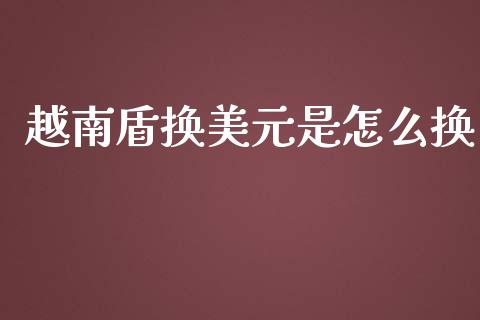 越南盾换美元是怎么换_https://cj007.lansai.wang_全球市场_第1张