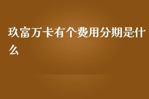 玖富万卡有个费用分期是什么_https://cj007.lansai.wang_财经新闻_第1张
