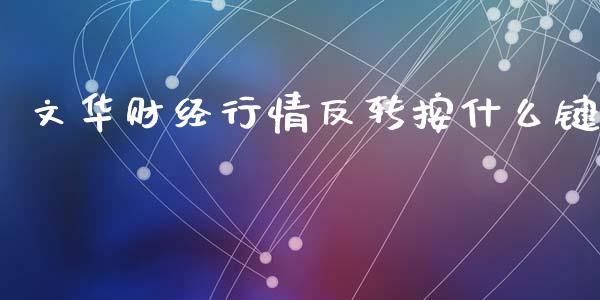 文华财经行情反转按什么键_https://cj007.lansai.wang_债券资讯_第1张