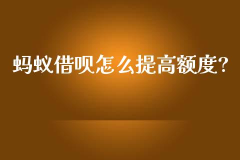 蚂蚁借呗怎么提高额度?_https://cj007.lansai.wang_金融监管_第1张