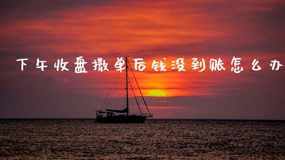 下午收盘撒单后钱没到账怎么办_https://cj007.lansai.wang_期货开户_第1张