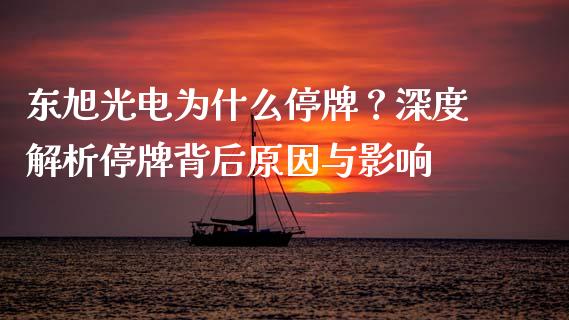 东旭光电为什么停牌？深度解析停牌背后原因与影响_https://cj007.lansai.wang_期货开户_第1张