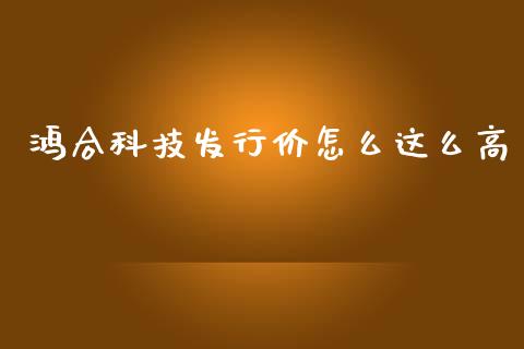 鸿合科技发行价怎么这么高_https://cj007.lansai.wang_财经新闻_第1张