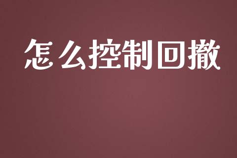 怎么控制回撤_https://cj007.lansai.wang_全球市场_第1张