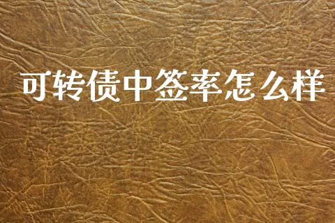 可转债中签率怎么样_https://cj007.lansai.wang_全球市场_第1张