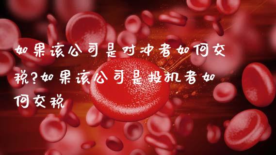 如果该公司是对冲者如何交税?如果该公司是投机者如何交税_https://cj007.lansai.wang_全球市场_第1张