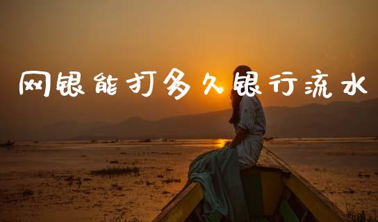网银能打多久银行流水_https://cj007.lansai.wang_债券资讯_第1张