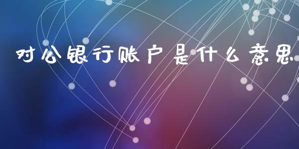 对公银行账户是什么意思_https://cj007.lansai.wang_财经新闻_第1张
