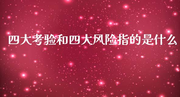 四大考验和四大风险指的是什么_https://cj007.lansai.wang_金融监管_第1张