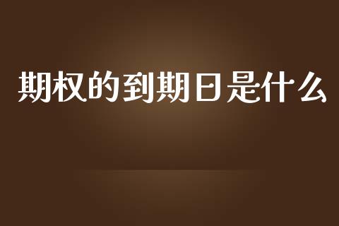 期权的到期日是什么_https://cj007.lansai.wang_全球市场_第1张