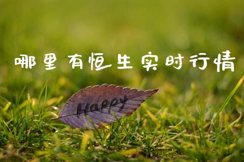 哪里有恒生实时行情_https://cj007.lansai.wang_外汇交易_第1张